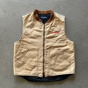 Vintage 80s Swingster Snap On Vest Size Large Faded Tan Duck Canvas Insulated
